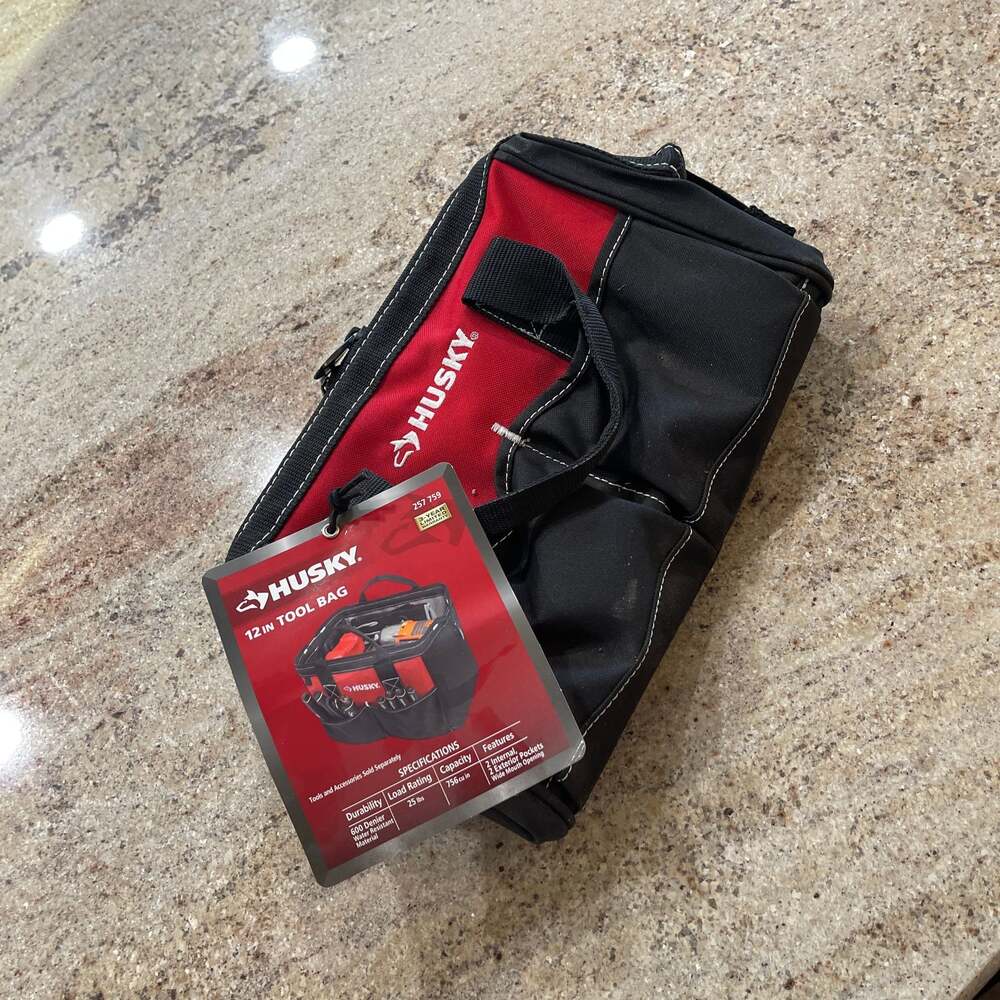 Husky 12‎ in. 4-Pocket Water-Resistant Zippered Tool Bag